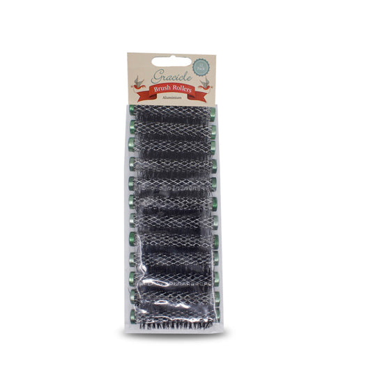 Grace 11mm Metal Brush Rollers Green - Beautopia Hair & Beauty