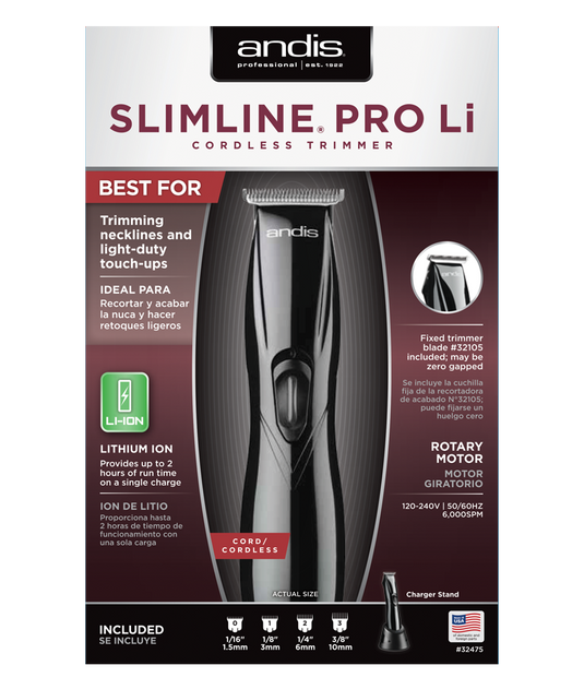 Andis D8 Slimline Pro Li Trimmer Black - Beautopia Hair & Beauty