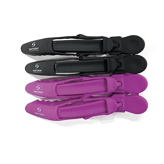 Santorini Rubberised Crocodile Clips 4pk - Beautopia Hair & Beauty
