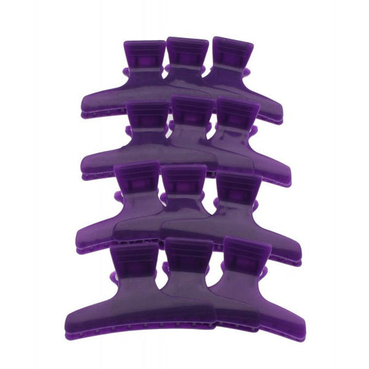 Santorini Butterfly Clips Purple 12pk - Beautopia Hair & Beauty
