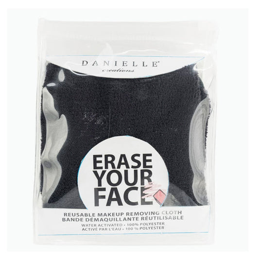 Danielle Creations Erase your Face Single Makeup Removing Cloth Black - Beautopia Hair & Beauty