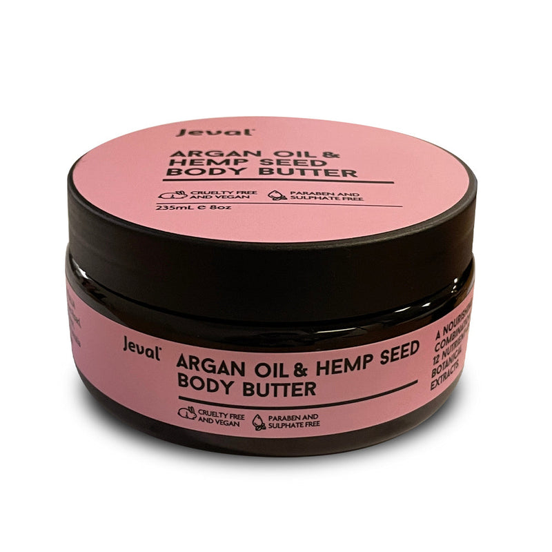 Load image into Gallery viewer, Jeval Argan Oil &amp; Hemp Seed Body Butter 235ml - Beautopia Hair &amp; Beauty
