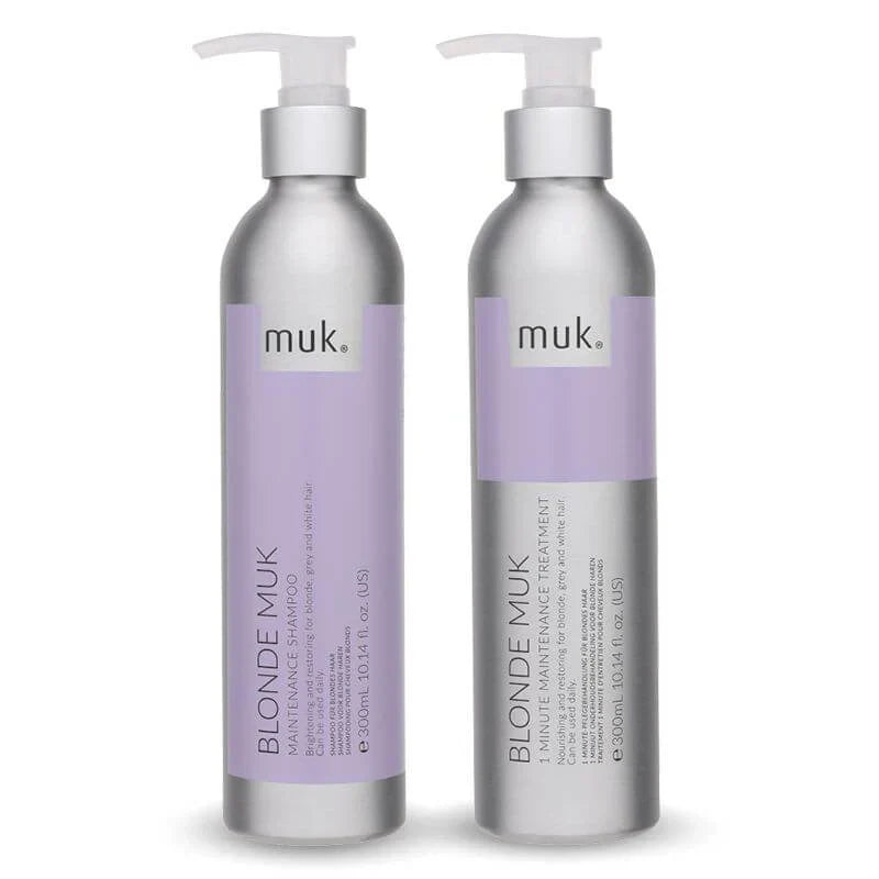 Load image into Gallery viewer, MUK Blonde Muk Toning Shampoo &amp; 1 Minute Treatment Duo 300ml
