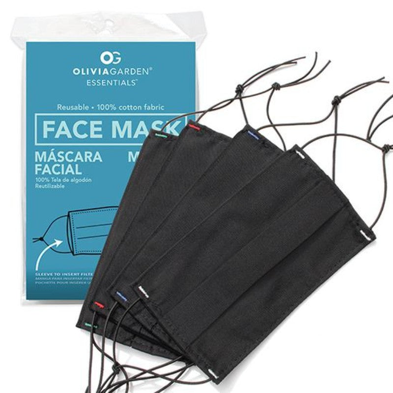 Load image into Gallery viewer, Olivia Garden Reusable Fabric Face Mask 4 Pack - Black - Beautopia Hair &amp; Beauty
