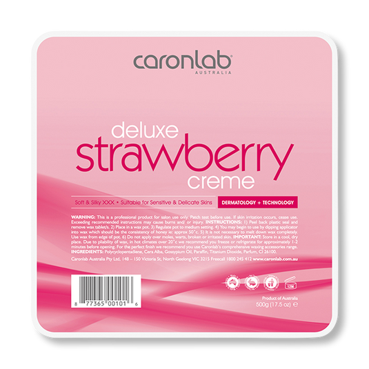 Caronlab Hard Wax Strawberry Creme 500g - Beautopia Hair & Beauty