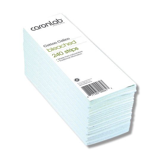 Caronlab Cotton Calico White Strips Bleached 240pk - Beautopia Hair & Beauty