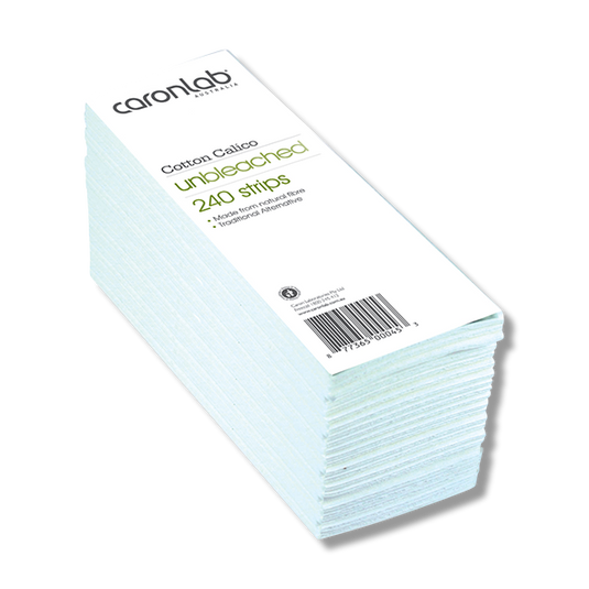Caronlab Cotton Calico Unbleached Strips 240pk - Beautopia Hair & Beauty