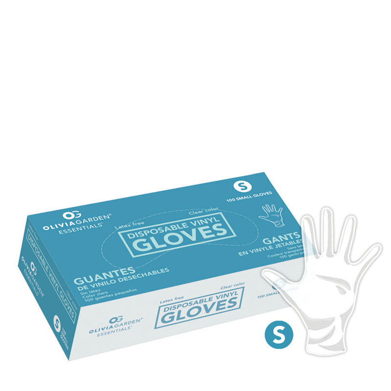 Load image into Gallery viewer, Olivia Garden Clear Vinyl Gloves Small 100 Pack
