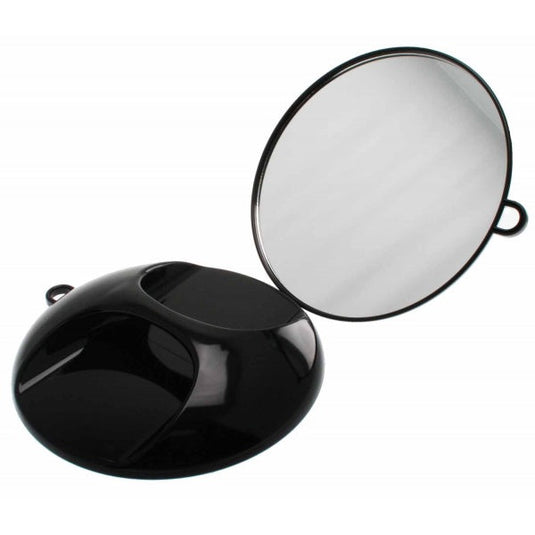 Round Mirror Black With Back Handle