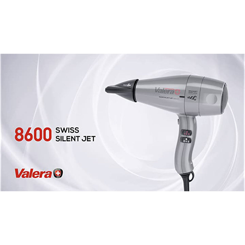 Load image into Gallery viewer, Valera Professional 2400W Swiss Silent Jet 8600 Ionic Silver Hair Dryer
