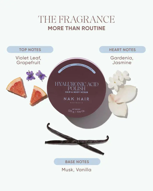 NAK Signature Senses Hyaluronic Polish Hair & Body Scrub 225g