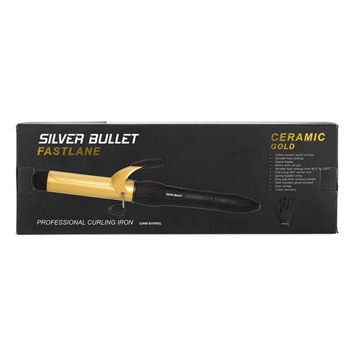 Load image into Gallery viewer, Silver Bullet Fastlane Gold Ceramic 32mm Curling Iron
