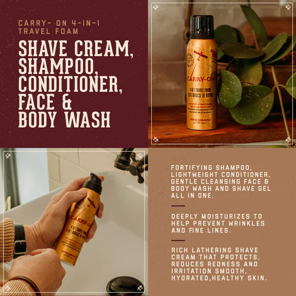 Load image into Gallery viewer, 18.21 Man Made 4-in-1 Travel Size Shower &amp; Shave Foam Gel Sweet Tobacco 100ml
