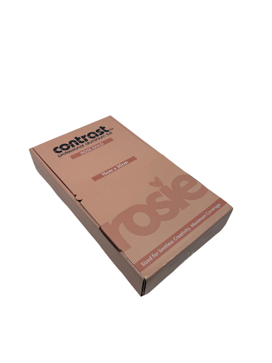 Contrast Professional Rose Gold Rosie Foil 15cm x 30cm 400pk pre-cut sheets 15 micron