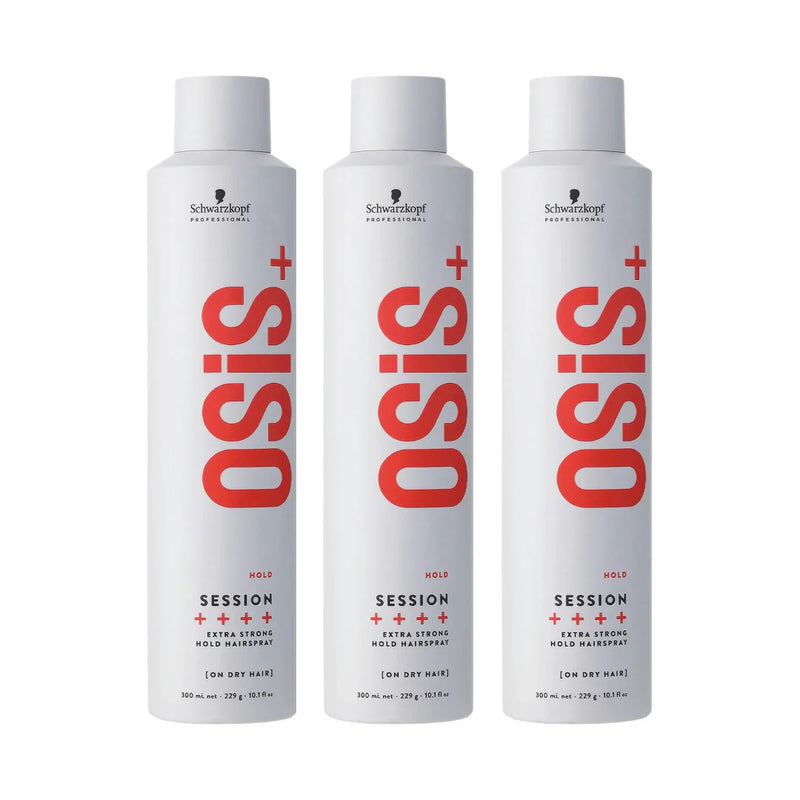 Load image into Gallery viewer, Schwarzkopf OSIS + Session Extra Strong Hold Hairspray 300ml Trio Pack
