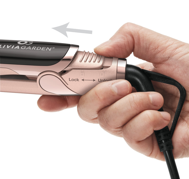 Load image into Gallery viewer, Olivia Garden Titanium + Ion Wide Plate Hair Straightener 38mm Rose Gold
