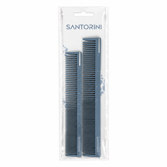 Santorini Professional Comb Set Sky Blue 2pk