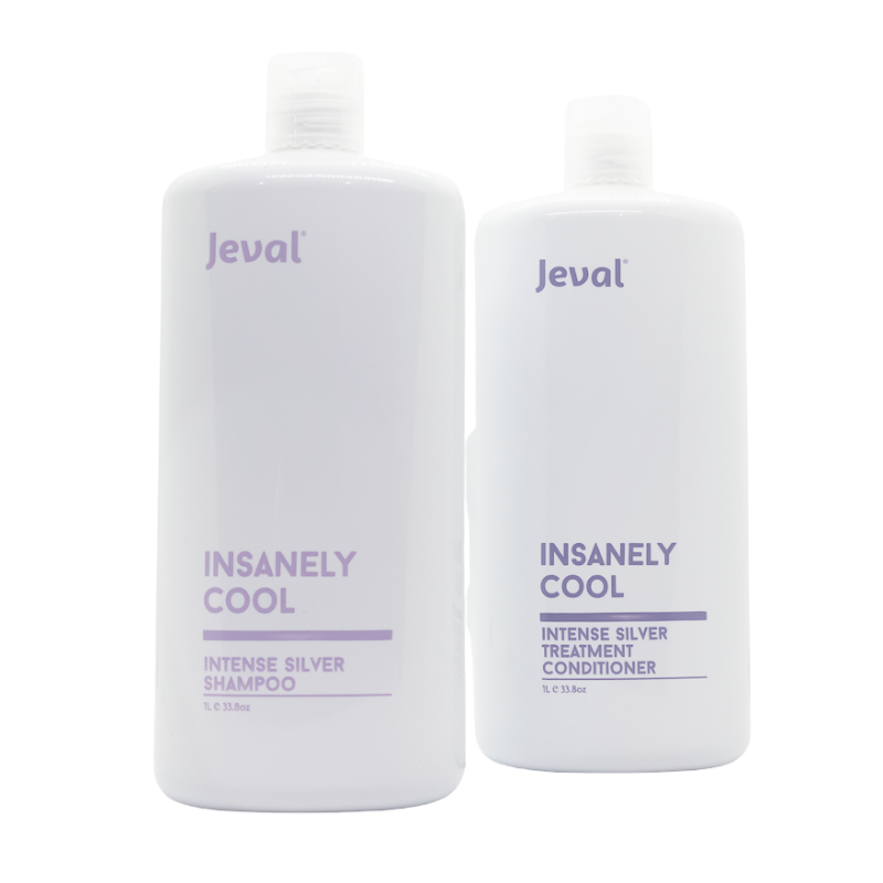 Load image into Gallery viewer, Jeval Insanely Cool Intense Silver Shampoo &amp; Treatment Conditioner 1 litre - Beautopia Hair &amp; Beauty
