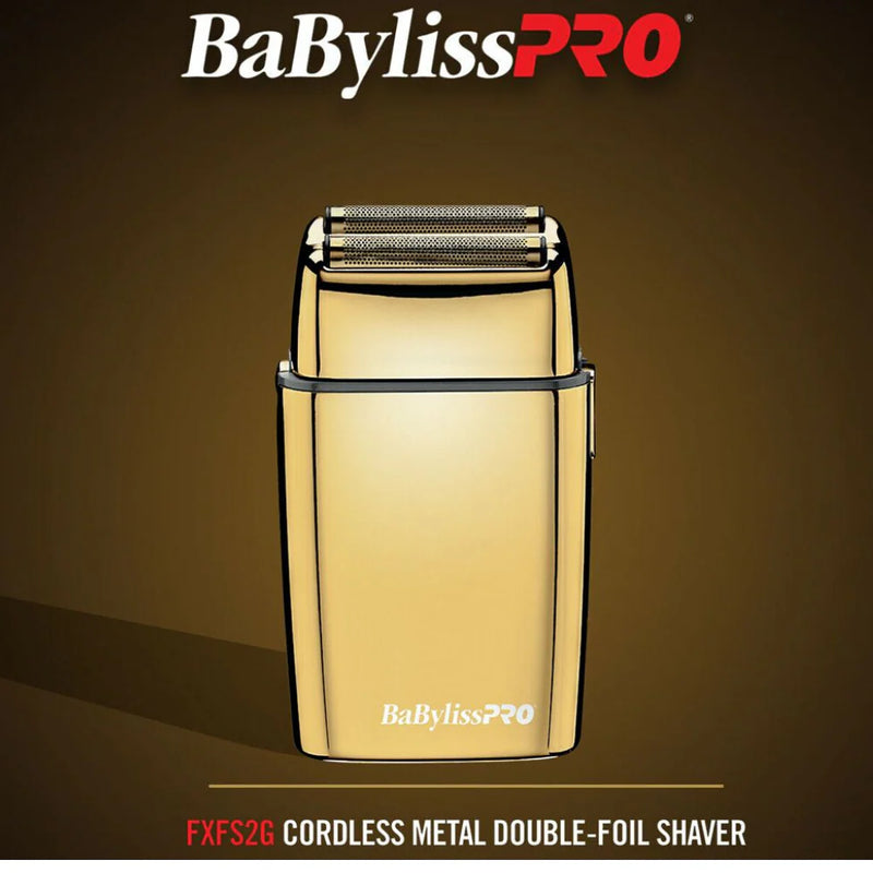 Load image into Gallery viewer, Babyliss Pro FoilFX02 Cord/Cordless Metal Double Foil Shaver Gold
