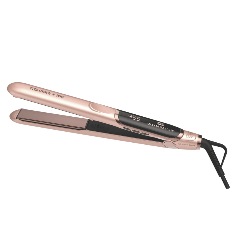 Load image into Gallery viewer, Olivia Garden Titanium + Ion Hair Straightener 25mm Rose Gold
