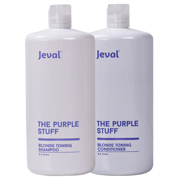 Load image into Gallery viewer, Jeval The Purple Stuff Blonde Shampoo &amp; Conditioner Duo 1 Litre

