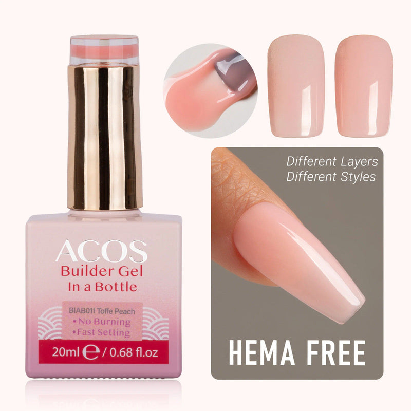 Load image into Gallery viewer, Acos Hema Free Brush-on Builder Gel In A Bottle 011 Toffee Peach 20ml
