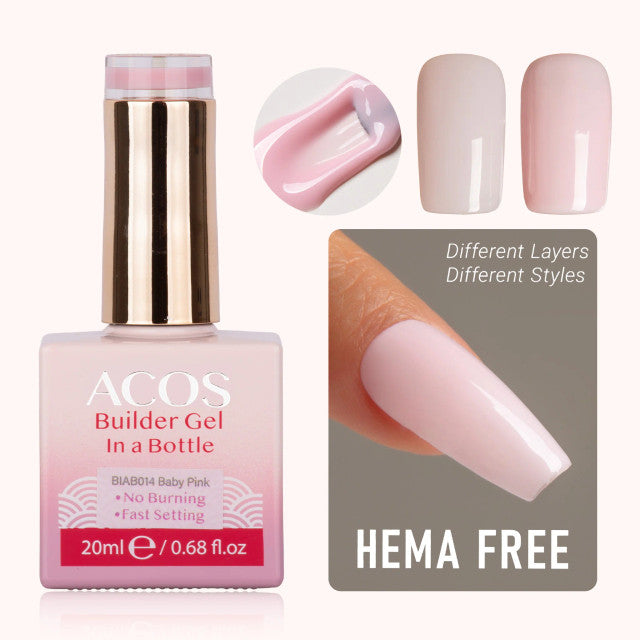Load image into Gallery viewer, Acos Hema Free Brush-on Builder Gel In A Bottle 014 Baby Pink 20ml
