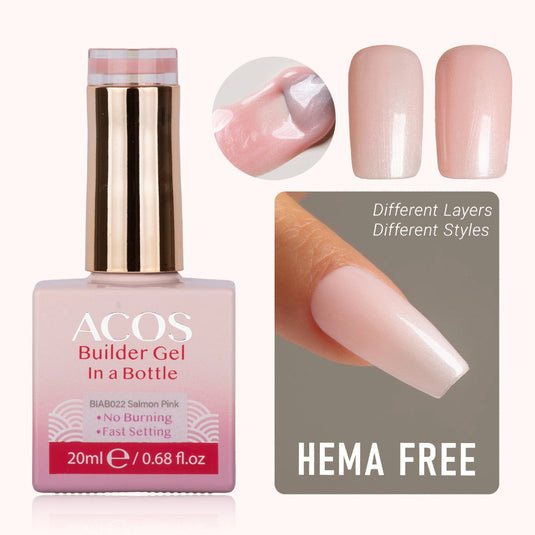 Acos Hema Free Brush-on Builder Gel In A Bottle 022 Salmon Pink 20ml