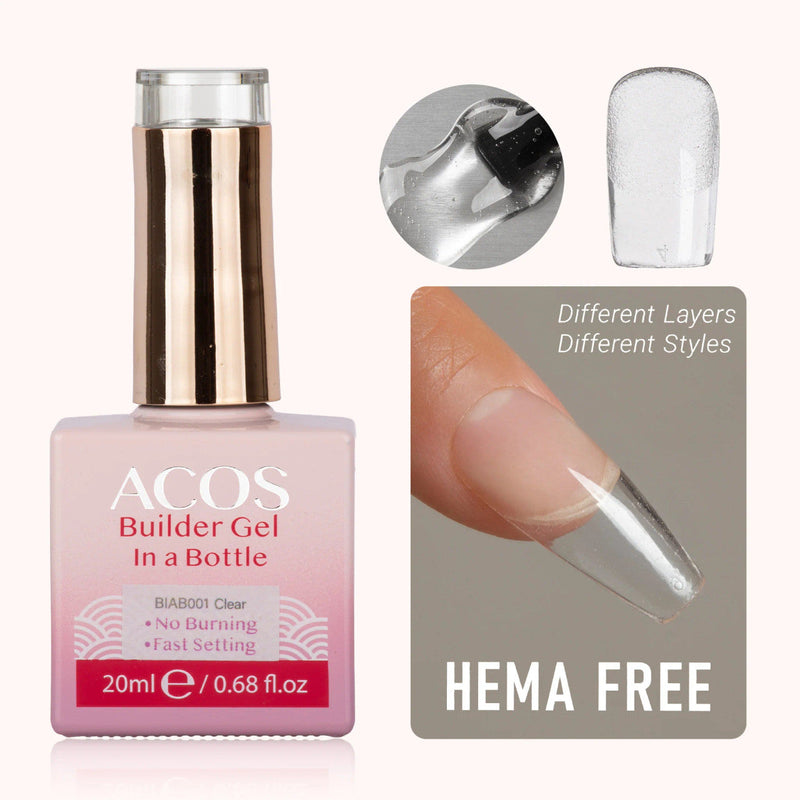 Load image into Gallery viewer, Acos Hema Free Brush-on Builder Gel In A Bottle Clear 20ml
