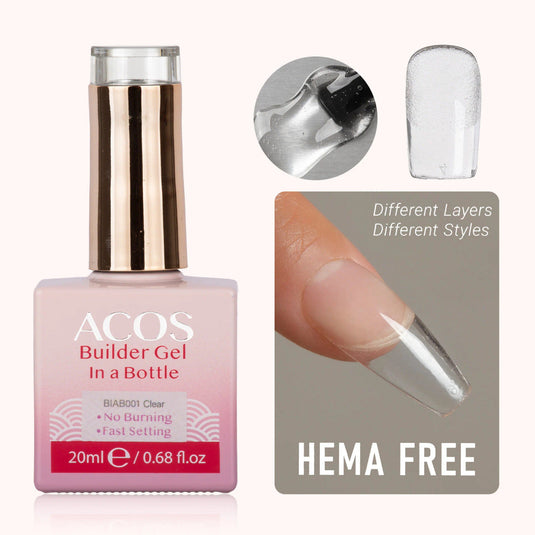 Acos Hema Free Brush-on Builder Gel In A Bottle Clear 20ml