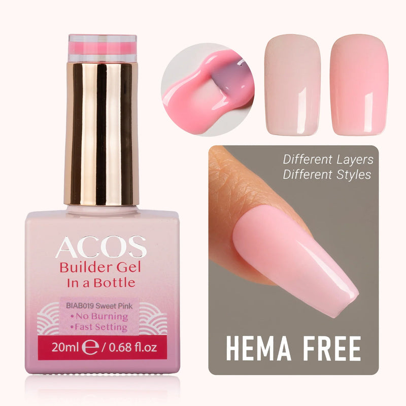 Load image into Gallery viewer, Acos Hema Free Brush-on Builder Gel In A Bottle 019 Sweet Pink 20ml
