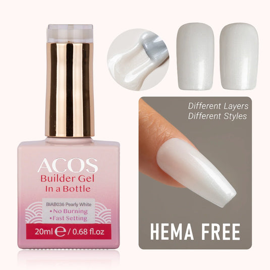 Acos Hema Free Brush-on Builder Gel In A Bottle 036 Pearly White 20ml