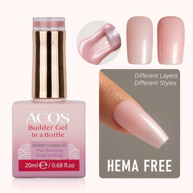 Load image into Gallery viewer, Acos Hema Free Brush-on Builder Gel In A Bottle 037 Cranberry Ice 20ml
