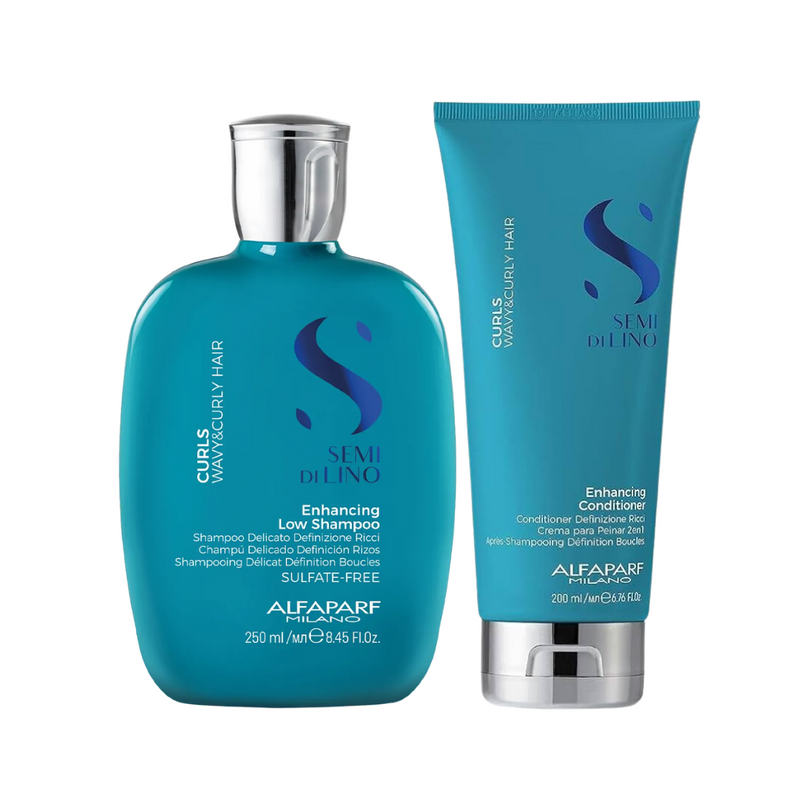 Load image into Gallery viewer, Alfaparf Milano Semi Di Lino Curls Enhancing Low Shampoo 250ml &amp; Conditioner 200ml Duo
