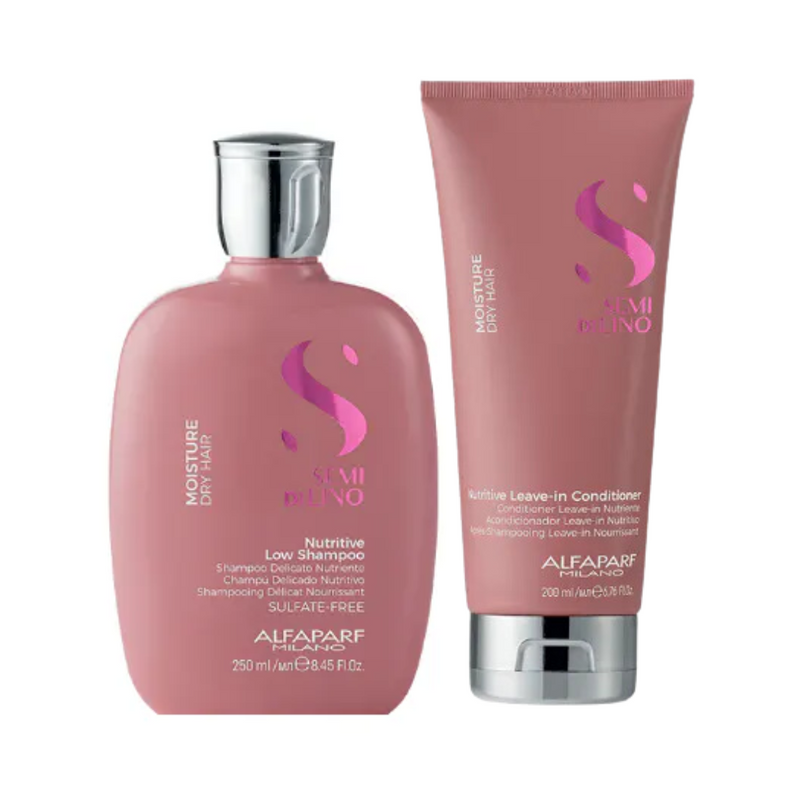 Load image into Gallery viewer, Alfaparf Milano Semi Di Lino Moisture Nutritive Low Shampoo 250ml &amp; Leave-In Conditioner 200ml Duo
