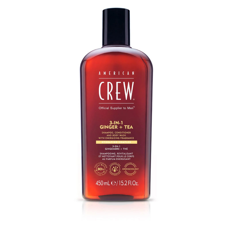 Load image into Gallery viewer, American Crew 3-In-1 Energizing Ginger + Tea Shampoo Conditioner and Body Wash 450ml
