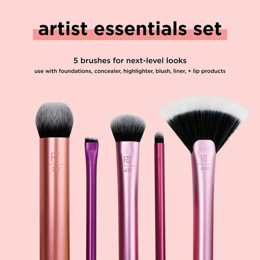 Real Techniques Artist Essentials Makeup Brush Set, 5 Piece