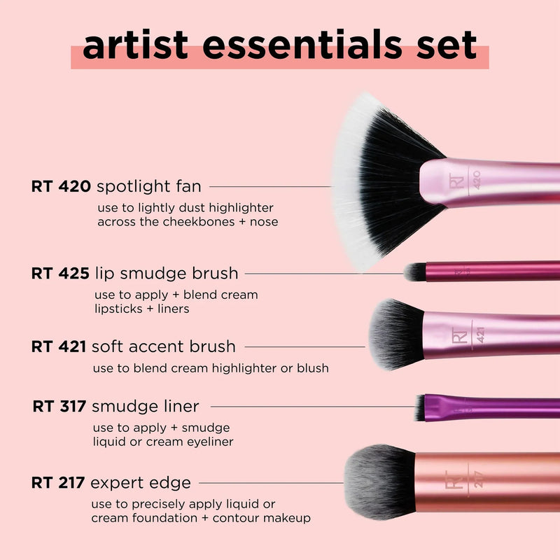 Load image into Gallery viewer, Real Techniques Artist Essentials Makeup Brush Set, 5 Piece

