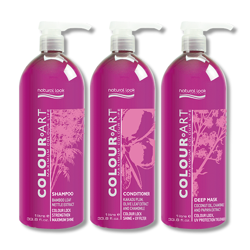 Load image into Gallery viewer, Natural Look Colour Art Shampoo, Conditioner &amp; Mask 1 Litre Trio - Beautopia Hair &amp; Beauty
