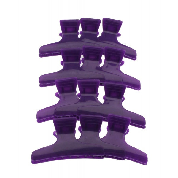 Load image into Gallery viewer, Santorini Butterfly Clips Purple 12pk - Beautopia Hair &amp; Beauty
