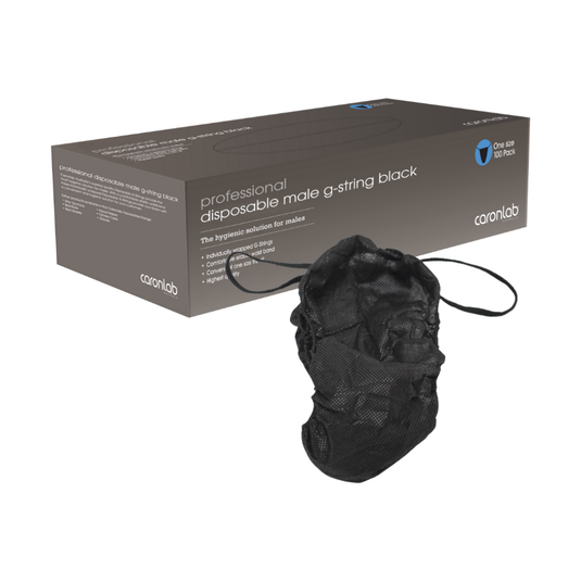 Caronlab Disposable Male G String Black One Size 100 Pack