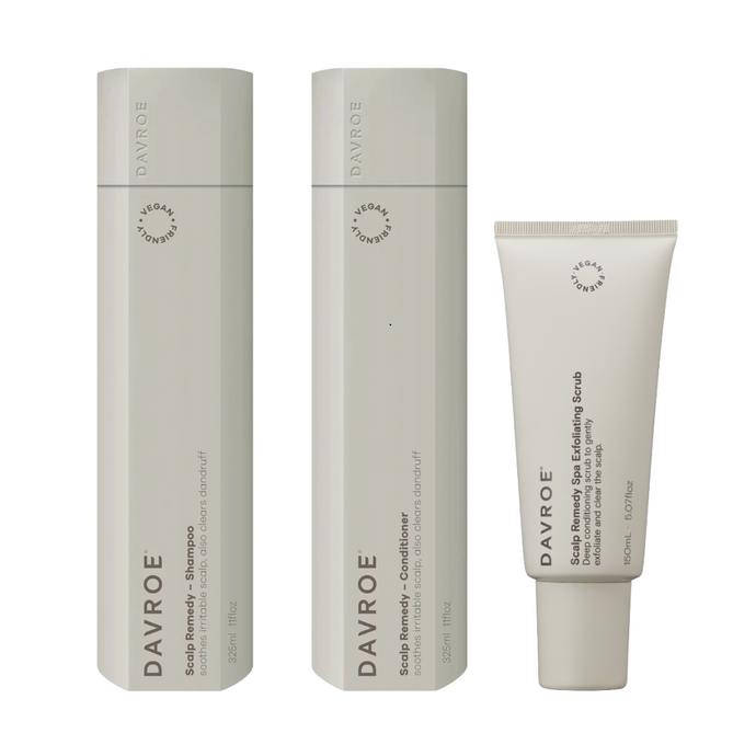 Davroe Scalp Remedy Shampoo, Conditioner & Exfoliating Scrub Trio