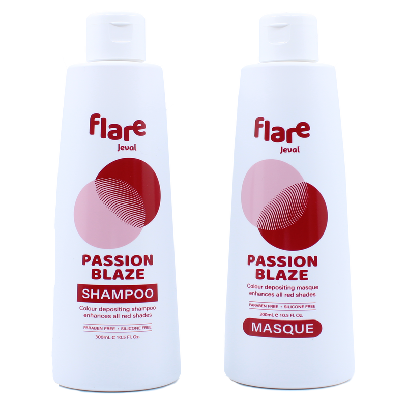 Load image into Gallery viewer, Jeval Flare Passion Blaze Shampoo &amp; Masque Duo 300ml
