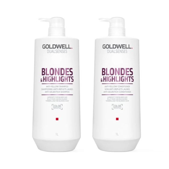 Load image into Gallery viewer, Goldwell Dualsenses Blondes &amp; Highlights 1 Litre Shampoo and Conditioner Duo
