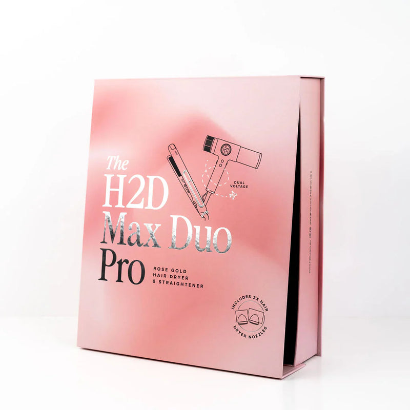 Load image into Gallery viewer, H2D Max Duo Pro Rose Gold Hair Straightener and Dryer Set
