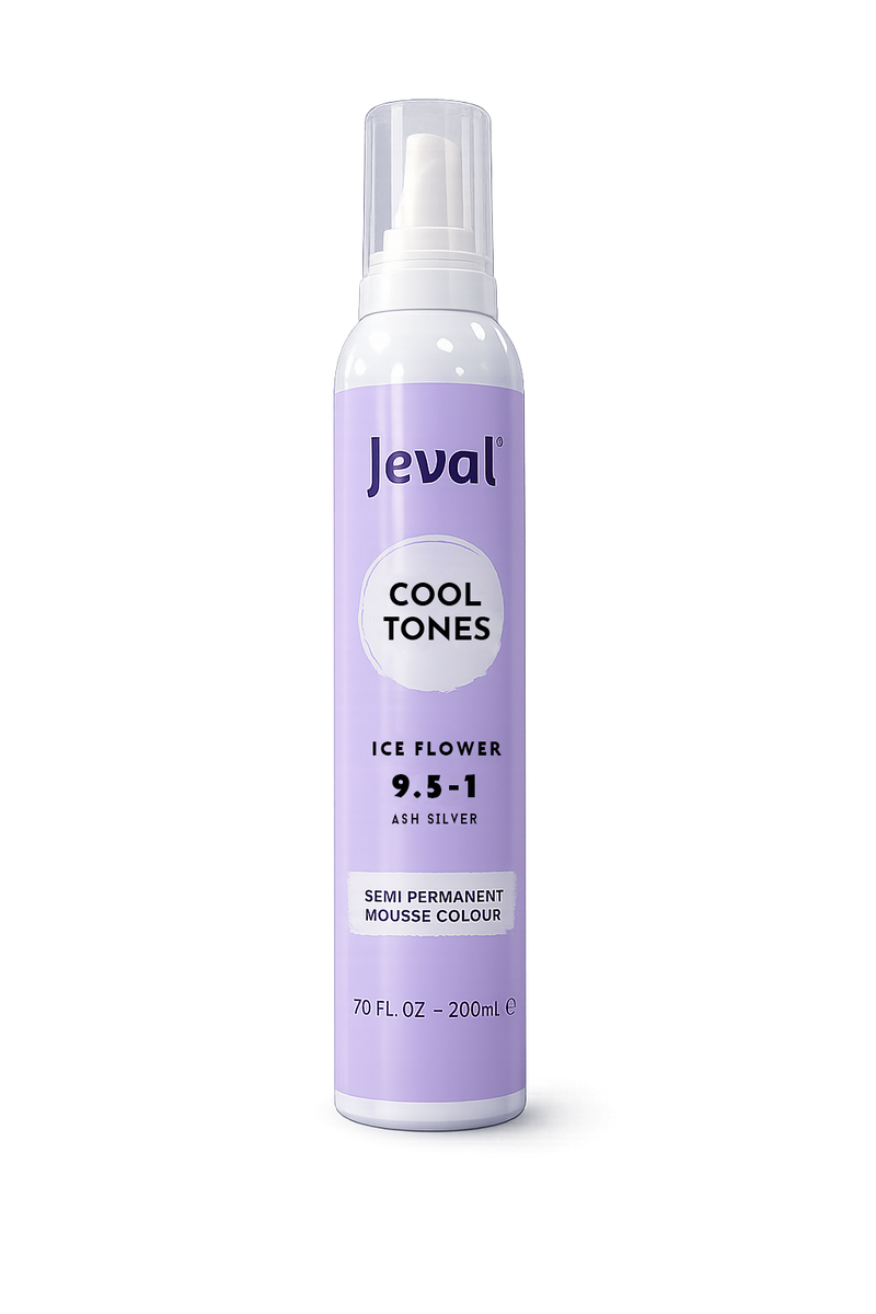 Load image into Gallery viewer, Jeval Cool Tones Ice Flower Semi Permanent Mousse Colour 9.5-1 Ash Silver 200ml
