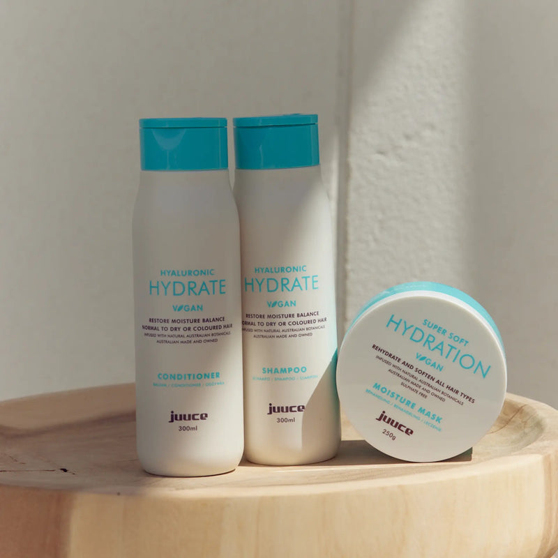 Load image into Gallery viewer, Juuce Hyaluronic Hydrate Shampoo &amp; Conditioner 300ml Duo
