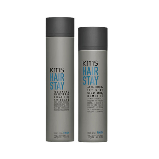 KMS Hair Stay Working Spray 300ml & Hair Stay Anti-Humidity Seal 150ml Duo