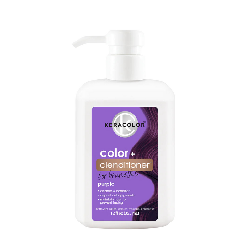 Load image into Gallery viewer, Keracolor Color Clenditioner For Brunettes + Purple  355ml
