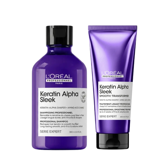 L'oreal Professionnel Keratin Alpha Sleek Shampoo 300ml & Progressive Treatment 200ml Duo